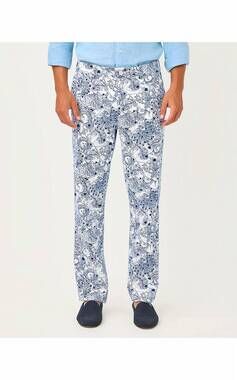 NEW LILLY PULITZER stuff mizner stretch pant in starlight navy zoology